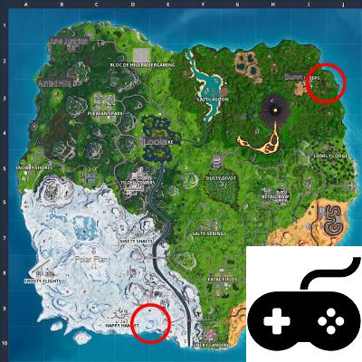 Challenge Visit a giant face in the desert, jungle and snow, Map of giant faces, Week 1 Season 8