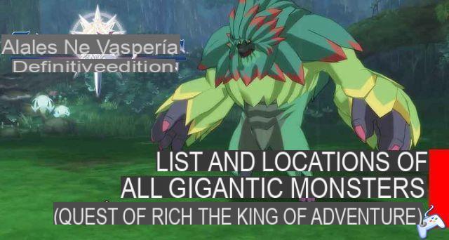 Guide Tales of Vesperia Definitive Edition side quest where all the Gigantos monsters are found