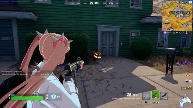 How to destroy Jack-o'-Lanterns with a ranged weapon in Fortnite