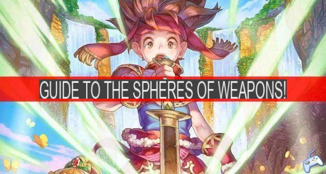 Secret of Mana walkthrough where all weapon spheres are (encyclopedia)