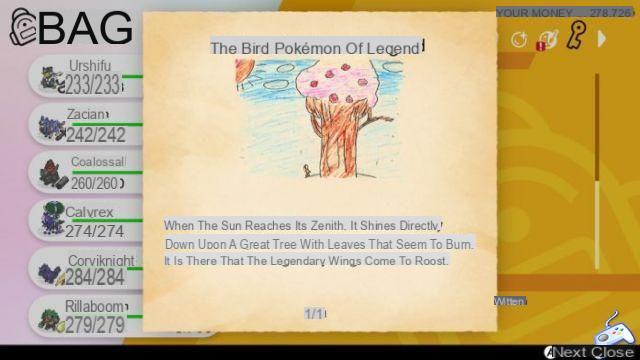 Pokemon The Crown Tundra - How to Solve Legendary Clue 3 (The Bird Pokemon of Legend)