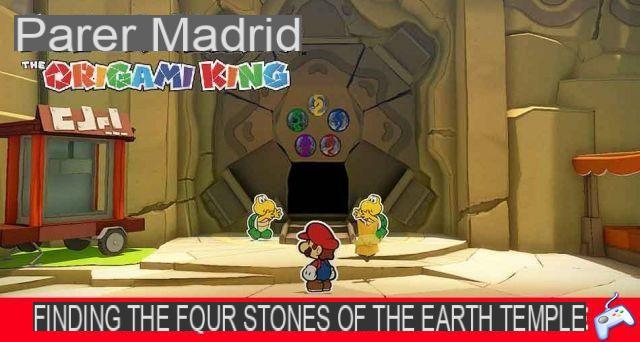 Paper Mario The Origami King Walkthrough where the four Earth Temple Stones are located