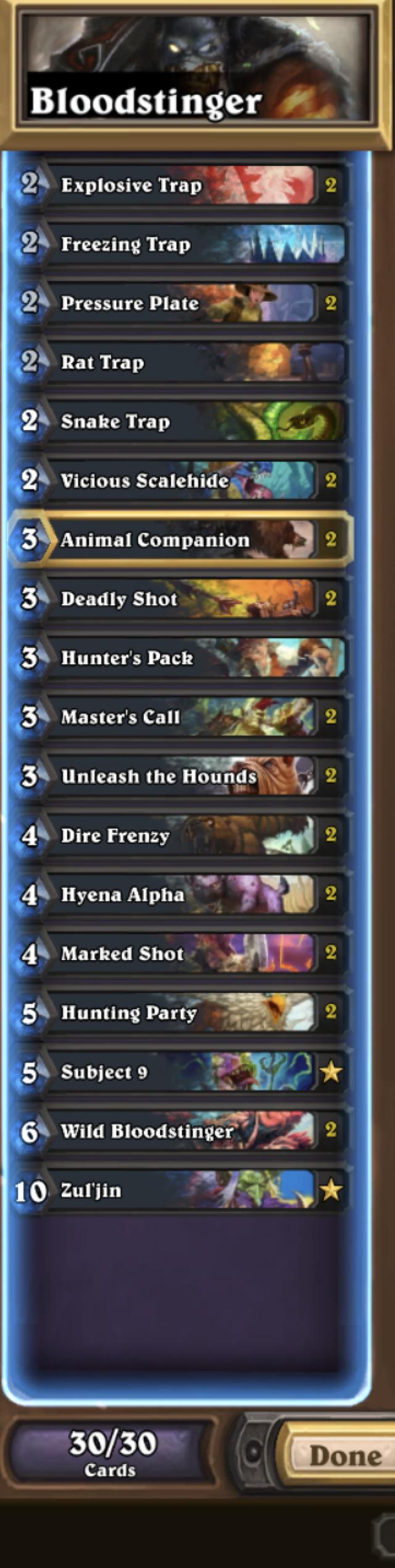 Do a good mulligan with a mid hunter, mecha shaman and control warrior